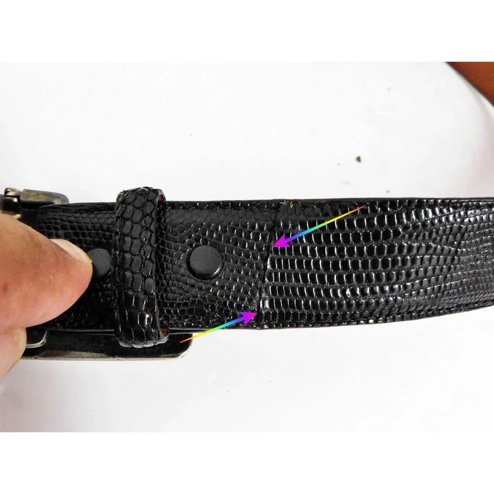 PAT AREIAS‎ BLACK LIZARD BELT  W/ STERLING BUCKLE sz 38